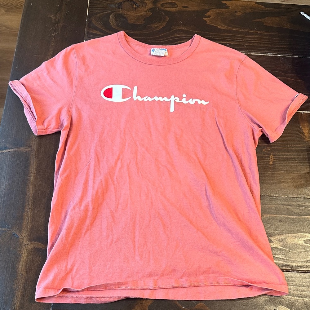 Champion Pink Tee with Logo